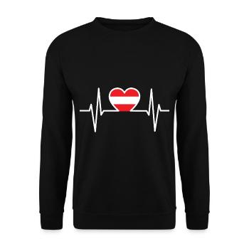 Österreich EKG Herzlinie - Unisex Pullover - Schwarz - Vorne - Alina (178cm) & Michal (187cm)