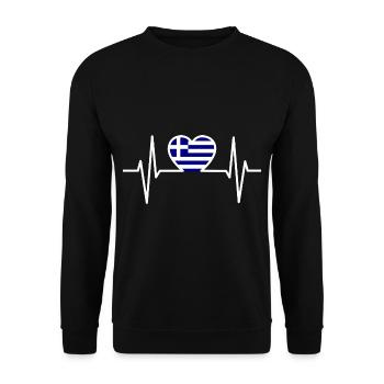 Greece Greek ECG Gift - Unisex Sweatshirt - black - Front - Alina (178cm) & Michal (187cm)