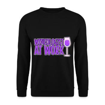Wineologist At Work 2 - Unisex Sweatshirt - black - Front - Alina (178cm) & Michal (187cm)