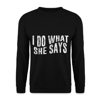 Je fais ce qu’elle dit 3 - Sweat-shirt Unisexe - noir - Devant - Alina (178cm) & Michal (187cm)