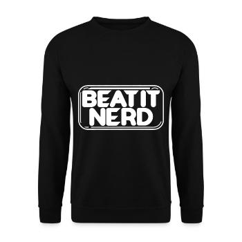 Beat it Nerd 17 - Unisex Pullover - Schwarz - Vorne - Alina (178cm) & Michal (187cm)