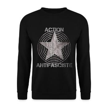 action antifasciste italy spain - Unisex Sweatshirt - black - Front - Alina (178cm) & Michal (187cm)