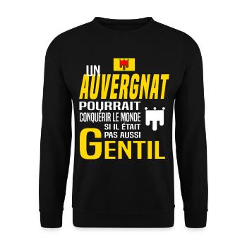 Auvergnat et gentil - Sweat-shirt Unisexe - noir - Devant - Alina (178cm) & Michal (187cm)