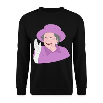 Queen Elizabeth II waves for the 70th Crown Jubilee - Unisex Sweatshirt - black - Front - Alina (178cm) & Michal (187cm)