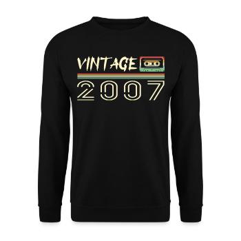 2007 Original 2007 Retro Geburtstagsgeschenk 2007 - Unisex Pullover - Schwarz - Vorne - Alina (178cm) & Michal (187cm)