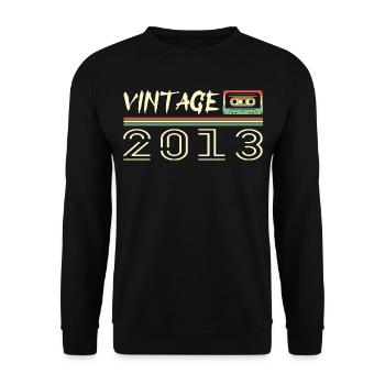 2013 Original 2013 Rétro Cadeau Anniversaire 2013 - Sweat-shirt Unisexe - noir - Devant - Alina (178cm) & Michal (187cm)