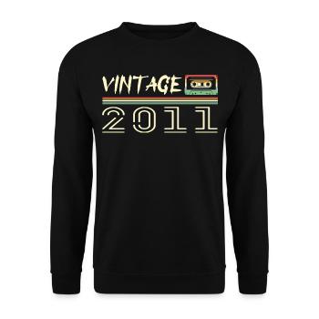 2011 Original 2011 Rétro Cadeau Anniversaire 2011 - Sweat-shirt Unisexe - noir - Devant - Alina (178cm) & Michal (187cm)