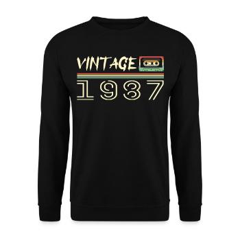 1987 Original 1987 Retro Geburtstagsgeschenk 1987 - Unisex Pullover - Schwarz - Vorne - Alina (178cm) & Michal (187cm)