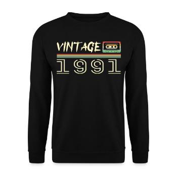 1991 Original 1991 Retro 1991 Birthday Gift - Unisex Sweatshirt - black - Front - Alina (178cm) & Michal (187cm)