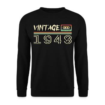 1948 Original 1948 Retro 1948 Birthday Gift - Unisex Sweatshirt - black - Front - Alina (178cm) & Michal (187cm)