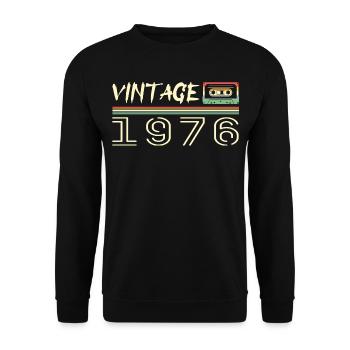 1976 Original 1976 Rétro Cadeau Anniversaire 1976 - Sweat-shirt Unisexe - noir - Devant - Alina (178cm) & Michal (187cm)