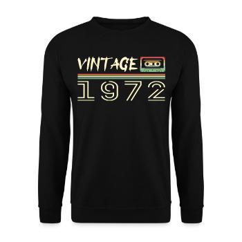 1972 Original 1972 Rétro Cadeau Anniversaire 1972 - Sweat-shirt Unisexe - noir - Devant - Alina (178cm) & Michal (187cm)