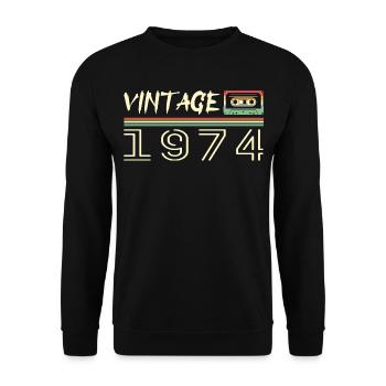 1974 Original 1974 Rétro Cadeau Anniversaire 1974 - Sweat-shirt Unisexe - noir - Devant - Alina (178cm) & Michal (187cm)