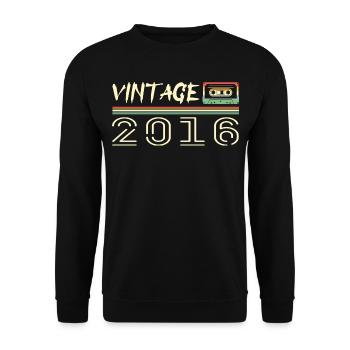 2016 Original 2016 Retro Birthday Gift 2016 - Unisex Sweatshirt - black - Front - Alina (178cm) & Michal (187cm)