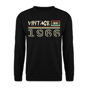 1966 Original 1966 Rétro Cadeau Anniversaire 1966 - Sweat-shirt Unisexe - noir - Devant - Alina (178cm) & Michal (187cm)