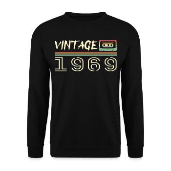 1969 Original 1969 Retro 1969 Geburtstagsgeschenk - Unisex Pullover - Schwarz - Vorne - Alina (178cm) & Michal (187cm)