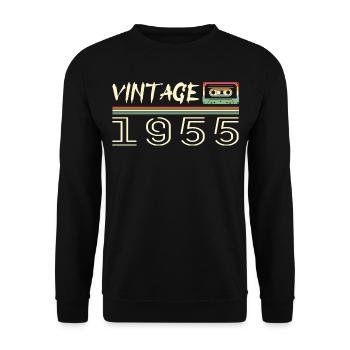 1955 Original 1955 Rétro Cadeau Anniversaire 1955 - Sweat-shirt Unisexe - noir - Devant - Alina (178cm) & Michal (187cm)