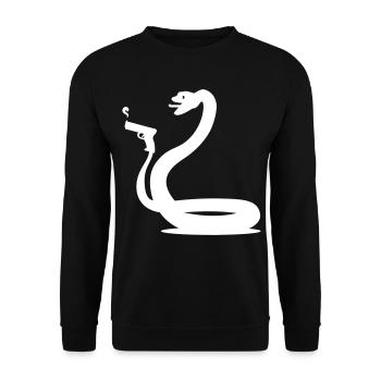 funny snake - Unisex Sweatshirt - black - Front - Alina (178cm) & Michal (187cm)