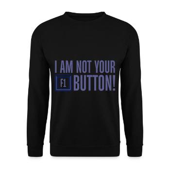 I Am Not Your F1 Button 4 - Unisex Sweatshirt - black - Front - Alina (178cm) & Michal (187cm)