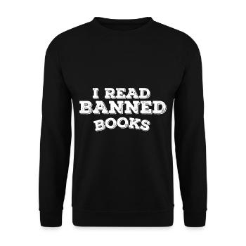 I Read Banned Books 30 - Unisex Sweatshirt - black - Front - Alina (178cm) & Michal (187cm)