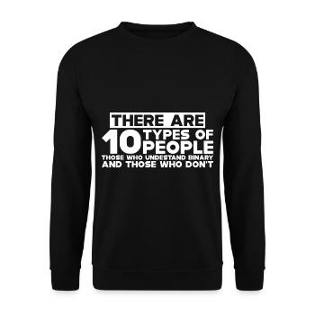 There Are 10 Types Of People, Binary Joke 5 - Unisex Pullover - Schwarz - Vorne - Alina (178cm) & Michal (187cm)