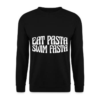 Eat Pasta Swim Fasta 28 - Unisex Pullover - Schwarz - Vorne - Alina (178cm) & Michal (187cm)