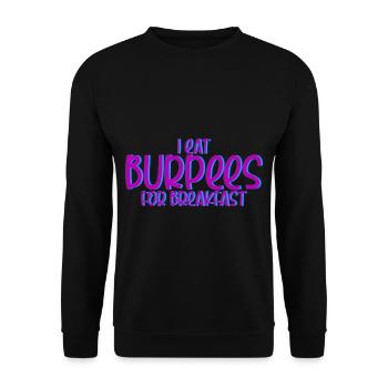 I Eat Burpees For Breakfast 4 - Unisex Sweatshirt - black - Front - Alina (178cm) & Michal (187cm)