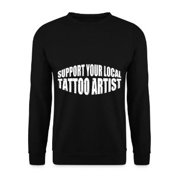 Support Your Local Tattoo Artist 4 - Unisex Pullover - Schwarz - Vorne - Alina (178cm) & Michal (187cm)