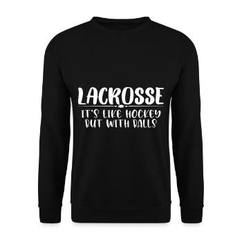 La crosse, c’est comme le hockey mais avec des balles 4 - Sweat-shirt Unisexe - noir - Devant - Alina (178cm) & Michal (187cm)