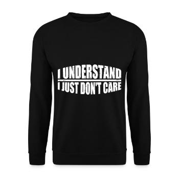 Je comprends, je m’en fiche 10 - Sweat-shirt Unisexe - noir - Devant - Alina (178cm) & Michal (187cm)