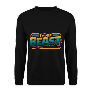 I'm Her Beast 9 - Unisex Sweatshirt - black - Front - Alina (178cm) & Michal (187cm)