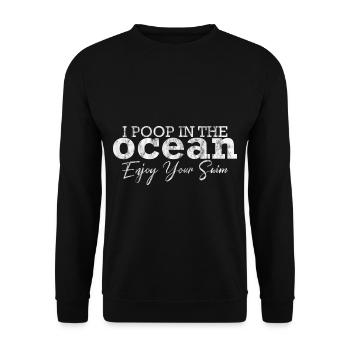 Je fais caca dans l’océan Profitez de votre baignade 3 - Sweat-shirt Unisexe - noir - Devant - Alina (178cm) & Michal (187cm)