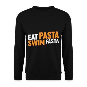 Eat Pasta Swim Fasta 16 - Unisex Pullover - Schwarz - Vorne - Alina (178cm) & Michal (187cm)