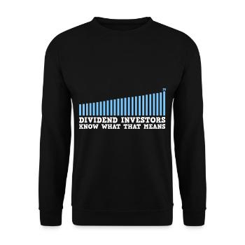 Dividend investors know what is meant - Unisex Sweatshirt - black - Front - Alina (178cm) & Michal (187cm)