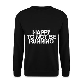 Heureux de ne pas courir 3 - Sweat-shirt Unisexe - noir - Devant - Alina (178cm) & Michal (187cm)