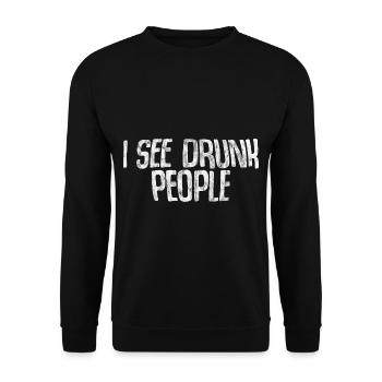 I See Drunk People 3 - Unisex Sweatshirt - black - Front - Alina (178cm) & Michal (187cm)