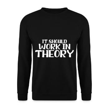 It Should Work In Theory 6 - Unisex Sweatshirt - black - Front - Alina (178cm) & Michal (187cm)