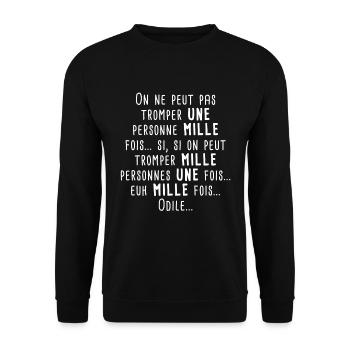 funny proverb - Unisex Sweatshirt - black - Front - Alina (178cm) & Michal (187cm)
