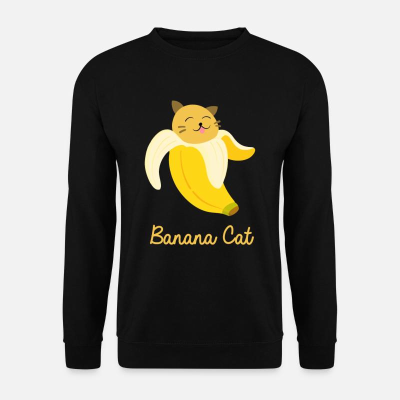 cute banana cat - Unisex Sweatshirt - black