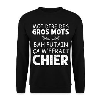 Gros mots humour homme femme - Sweat-shirt Unisexe - noir - Devant - Alina (178cm) & Michal (187cm)