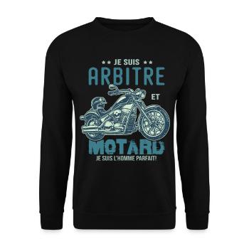 motard le meilleur arbitre le meilleur - Sweat-shirt Unisexe - noir - Devant - Alina (178cm) & Michal (187cm)