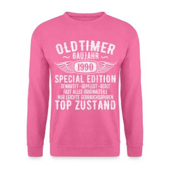 1990 Jahrgang Geburtstag Vintage Retro Geschenk - Unisex Pullover - Pink - Vorne