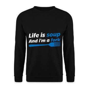 Life Is Soup And I'm A Fork 10 - Unisex Sweatshirt - black - Front - Alina (178cm) & Michal (187cm)
