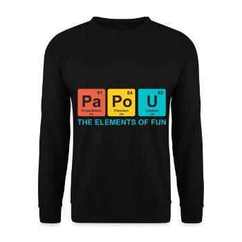 papou elements science cadeau papa drole - Sweat-shirt Unisexe - noir - Devant - Alina (178cm) & Michal (187cm)