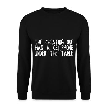 The Cheating One Has A Cellphone Under The Table - Unisex Sweatshirt - black - Front - Alina (178cm) & Michal (187cm)