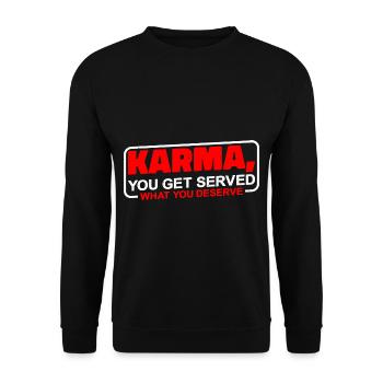 Karma, on vous sert ce que vous méritez 3 - Sweat-shirt Unisexe - noir - Devant - Alina (178cm) & Michal (187cm)