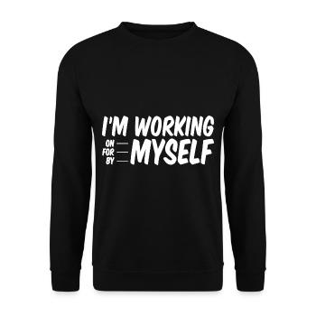 Je travaille sur, pour, par moi-même - Sweat-shirt Unisexe - noir - Devant - Alina (178cm) & Michal (187cm)