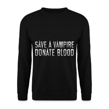 Save A Vampire, Donate Blood 3 - Unisex Pullover - Schwarz - Vorne - Alina (178cm) & Michal (187cm)