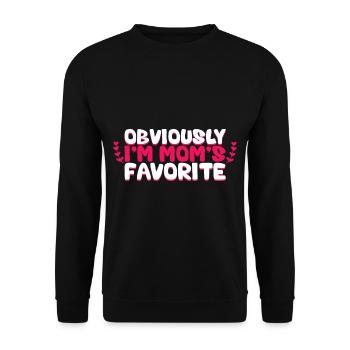Obviously I'm Mom's Favorite 13 - Unisex Pullover - Schwarz - Vorne - Alina (178cm) & Michal (187cm)