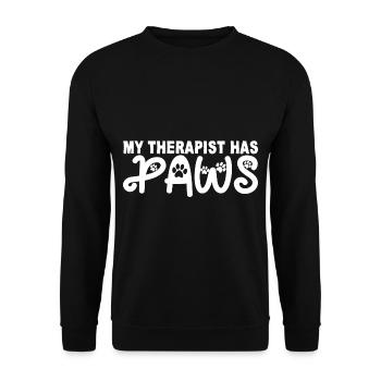 My Therapist Has Paws 2 - Unisex Sweatshirt - black - Front - Alina (178cm) & Michal (187cm)